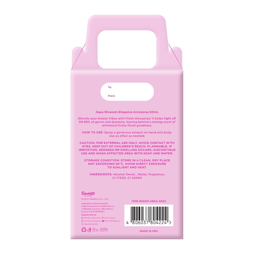 FRESH Alcospray Sanrio Characters with Free Silicone Holder 60ml