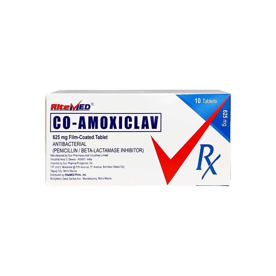 RITEMED Co-Amoxiclav 625mg Film Coated Tablet Sold Per Piece [PRESCRIPTION REQUIRED]