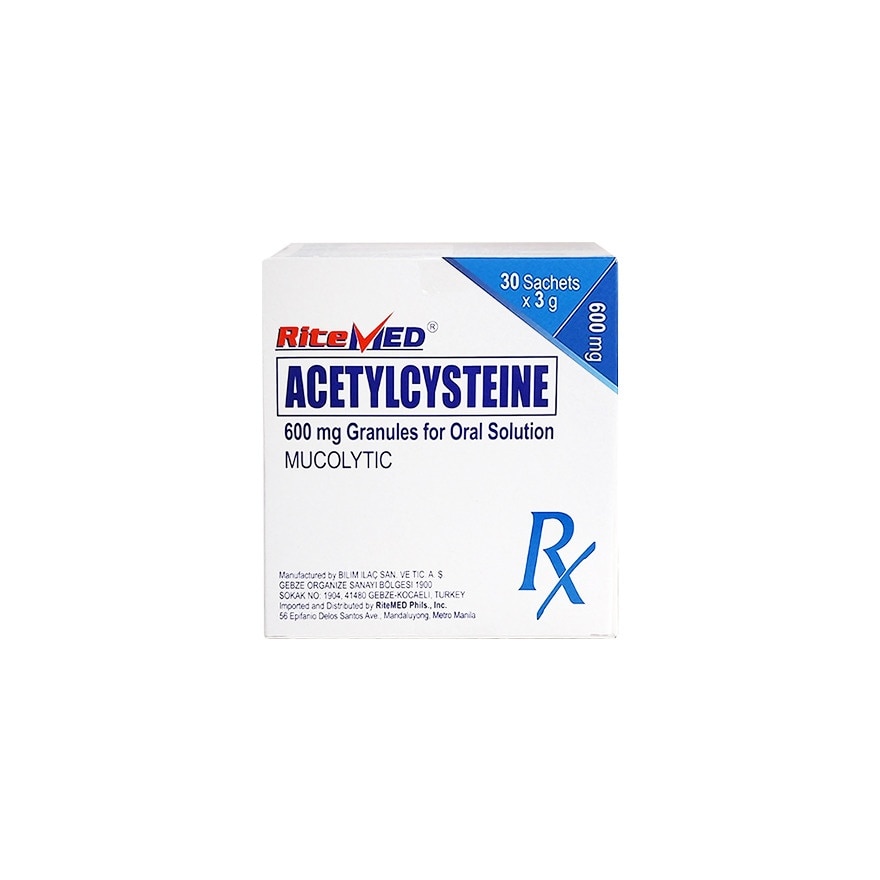 ACETYLCYSTEINE 600mg Granules for Oral Solution Mucolytic Sold Per Piece [PRESCRIPTION REQUIRED]