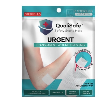 QUALISAFE QUALISAFE Urgent Transparent Wound Dressing Medium
