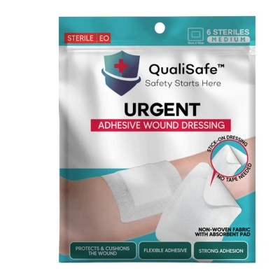 QUALISAFE QUALISAFE Urgent Adhesive Wound Dressing Medium