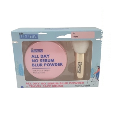 DR SENSITIVE DR SENSITIVE All Day No Sebum Blur Powder 25g Translucent and Brush Gift Set