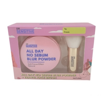 DR SENSITIVE DR SENSITIVE All Day No Sebum Blur Powder Natural 25g and Brush Gift Set