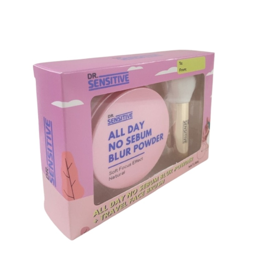 DR SENSITIVE All Day No Sebum Blur Powder Natural 25g and Brush Gift Set