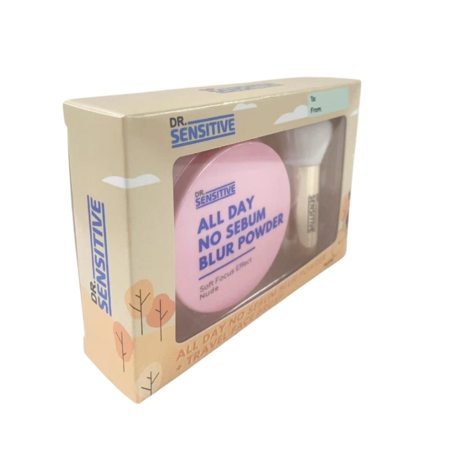 DR SENSITIVE All Day No Sebum Blur Powder Nude 25g and Brush Gift Set