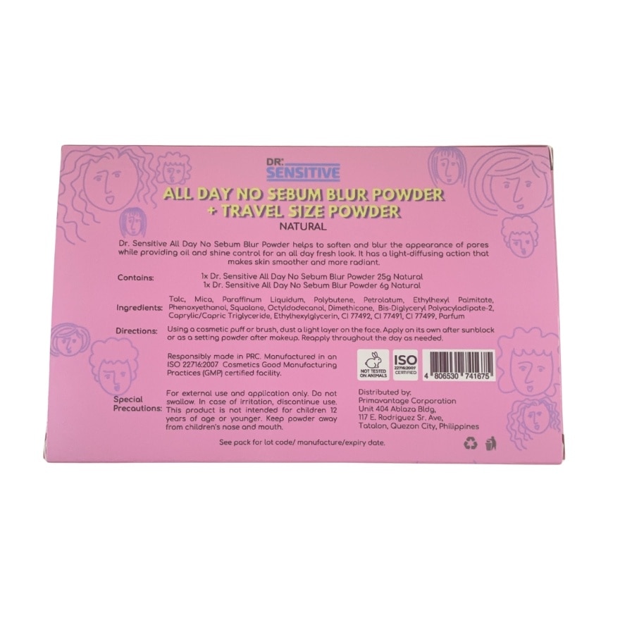 DR SENSITIVE All Day No Sebum Blur Powder Natural Travel Gift Set