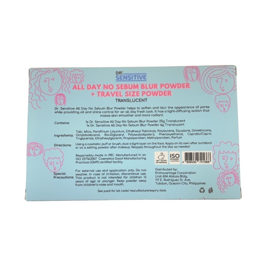 DR SENSITIVE All Day No Sebum Blur Powder Translucent Travel Gift Set
