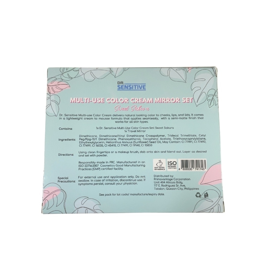 DR SENSITIVE Multi Use Color Cream Sweet Sakura with Mirror 5g Gift Set