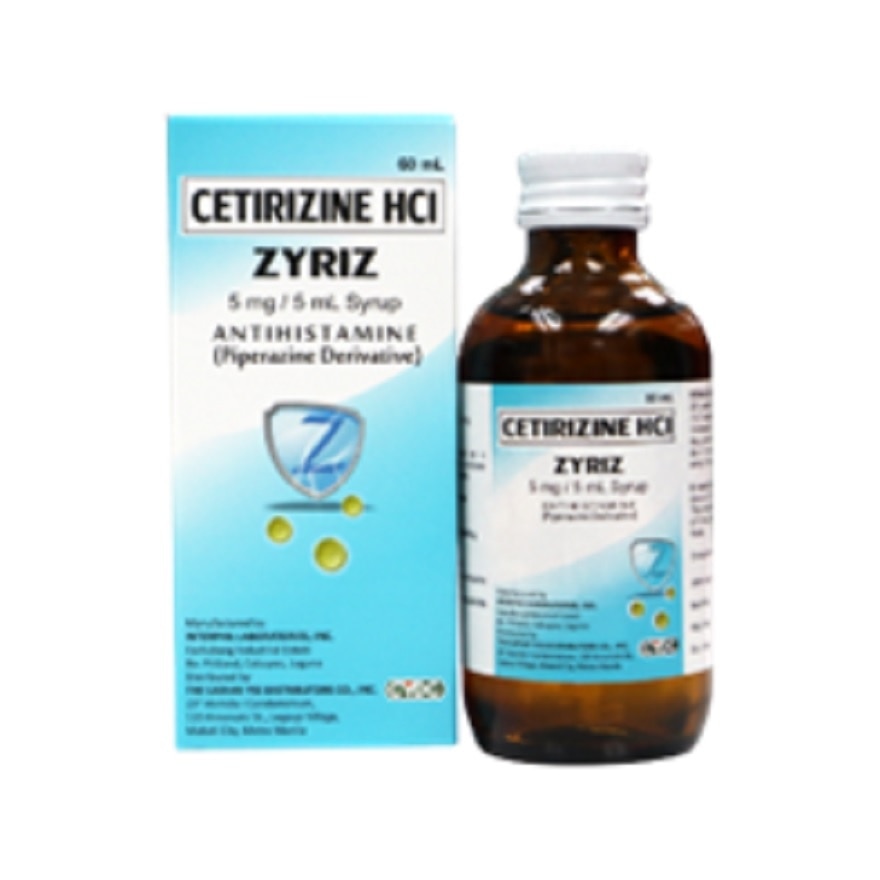 ZYRIZ 5mg/5mL Syrup Bottle of 60ml