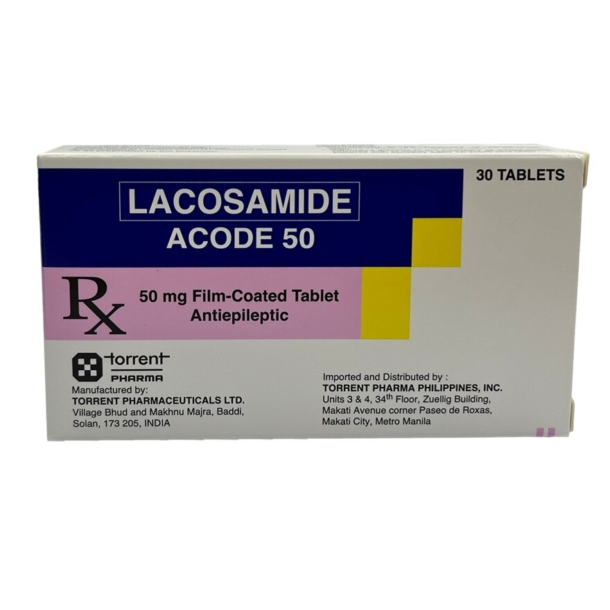 ACODE 50 Lacosamide 50mg Film Coated Tablet Antiepileptic Sold Per Piece [PRESCRIPTION REQUIRED]