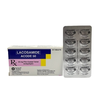 ACODE ACODE 50 Lacosamide 50mg Film Coated Tablet Antiepileptic Sold Per Piece [PRESCRIPTION REQUIRED]
