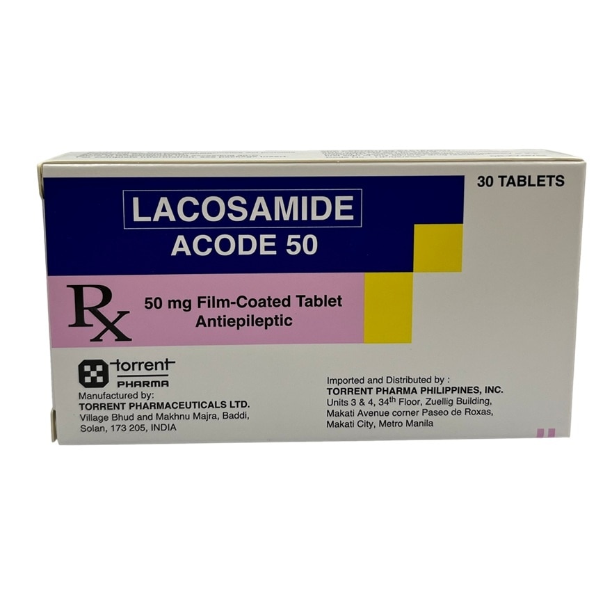 ACODE 50 Lacosamide 50mg Film Coated Tablet Antiepileptic Sold Per Piece [PRESCRIPTION REQUIRED]