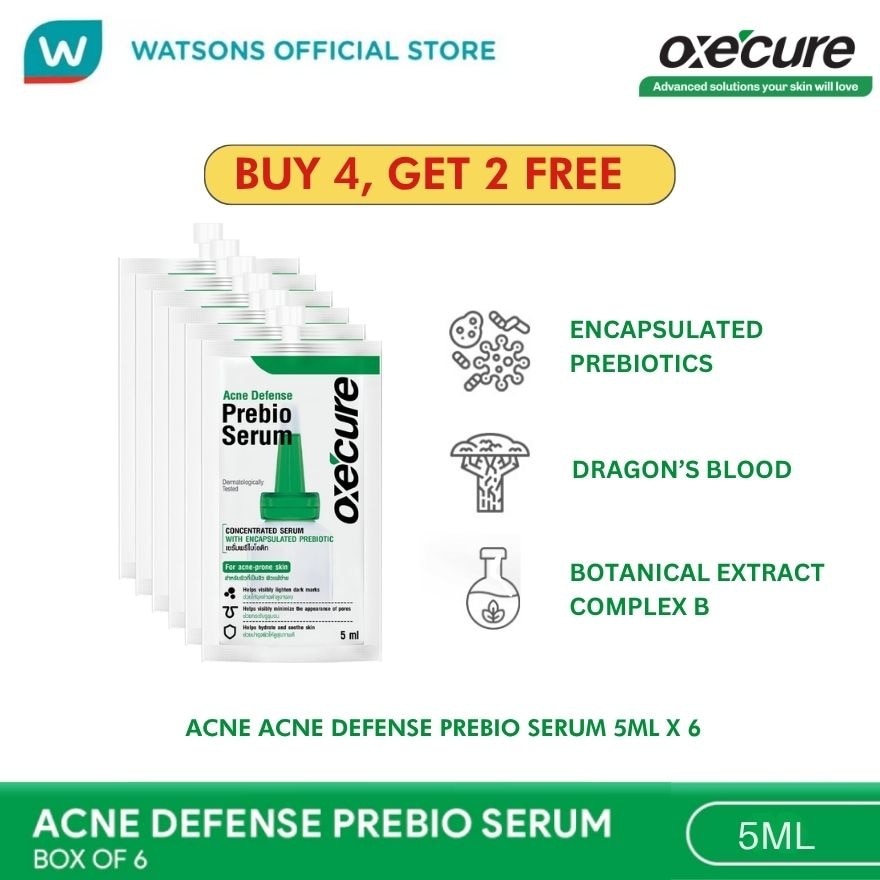 OXECURE Acne Defense Prebio Serum Buy 4 Get 2 Free 5ml x 6s