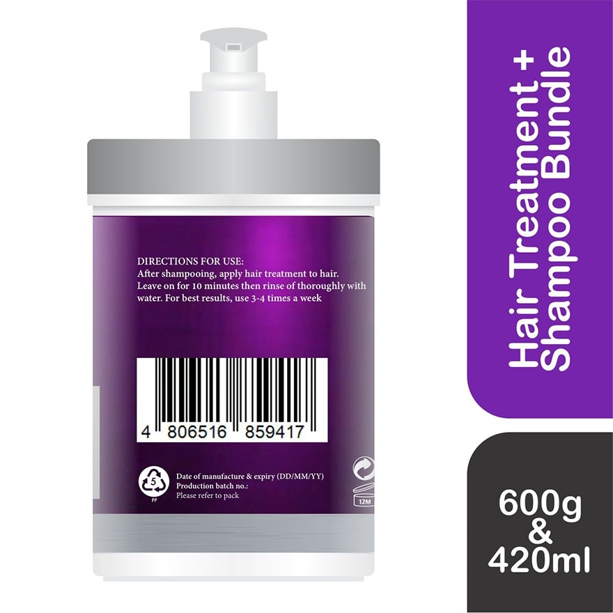 HAIR TREATS Rebond Straight Hair Treatment & Shampoo Bundle 600g x 420ml