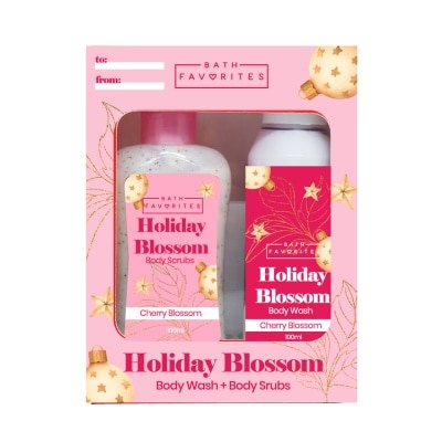 BATH FAVORITES BATH FAVORITES Holiday Blossom Body Wash & Body Scrub Gift Set