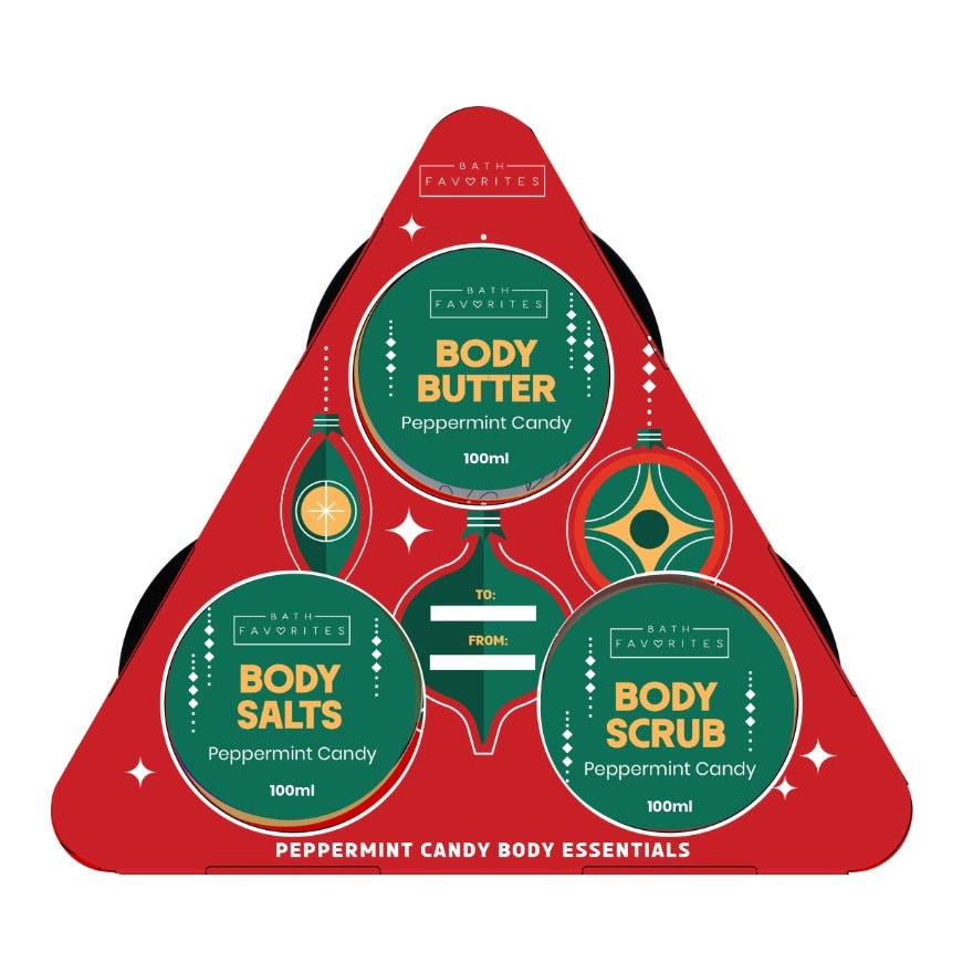 BATH FAVORITES Peppermint Candy Body Essentials Gift Set