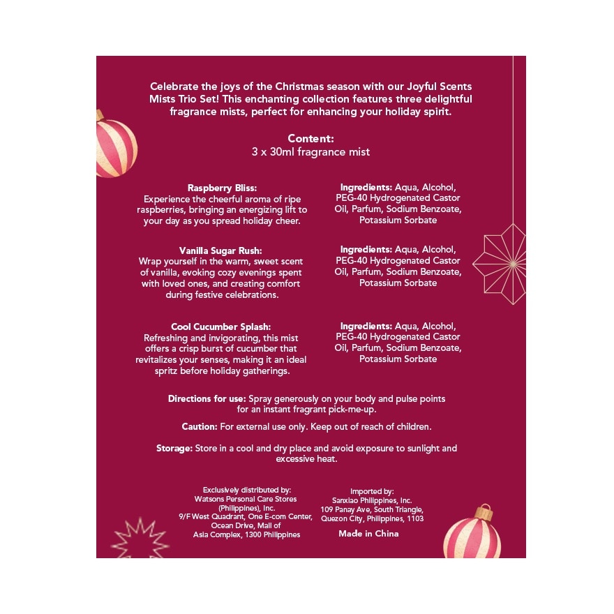 SKIN FAVORITES Joyful Scents Mist Trio Gift Set