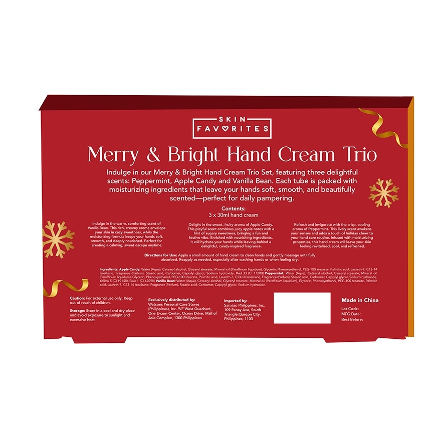 SKIN FAVORITES Merry & Bright Hand Cream Trio Gift Set