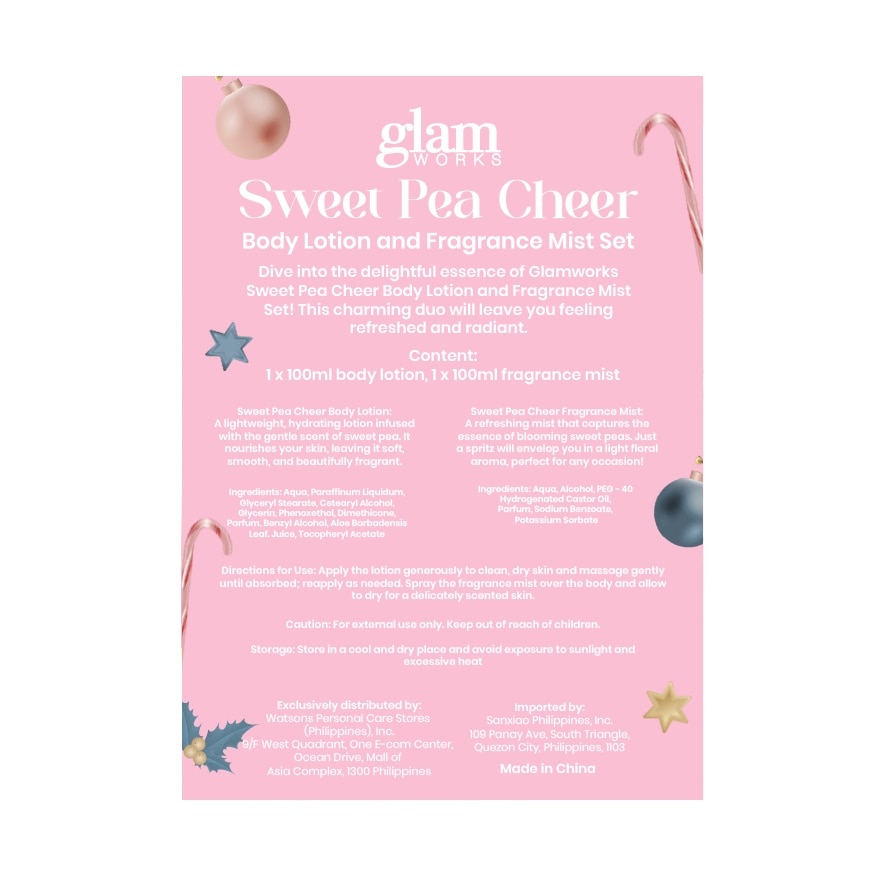 GLAMWORKS Sweet Pea Cheer Body Lotion & Fragrance Mist Gift Set