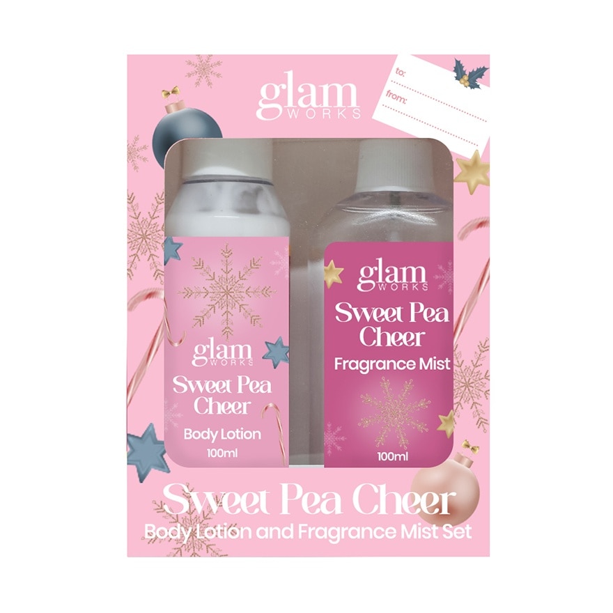 GLAMWORKS Sweet Pea Cheer Body Lotion & Fragrance Mist Gift Set