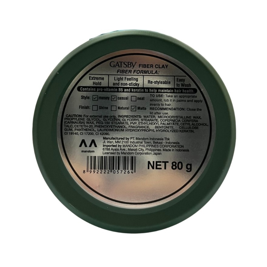 GATSBY Fiber Clay Matte Finish 80g
