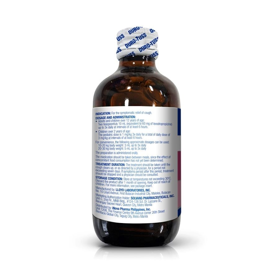 DURO-TUSS LV 30mg/5ml Syrup 120ml [PRESCRIPTION REQUIRED]
