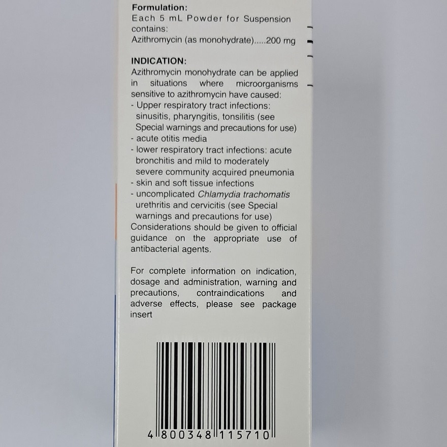 RUZIT 200mg/5ml Powder for Suspension [PRESCRIPTION REQUIRED]