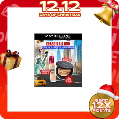 MAYBELLINE MAYBELLINE Erase It All Duo Instant Eraser Concealer 120 + Fit Me Compact Powder