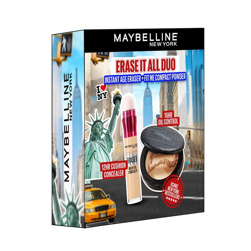 MAYBELLINE Erase It All Duo Instant Eraser Concealer 120 + Fit Me Compact Powder