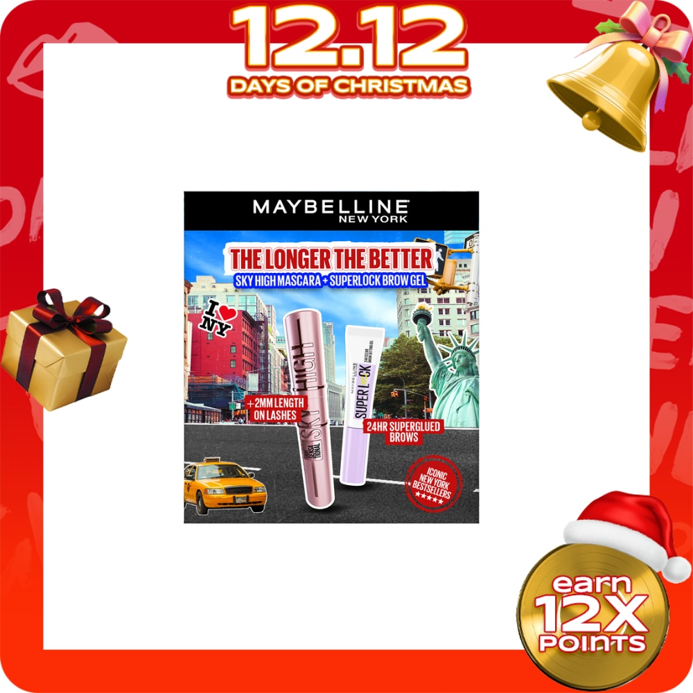 MAYBELLINE The Longer The Better Sky High Mascara + Superlock Brow Gel