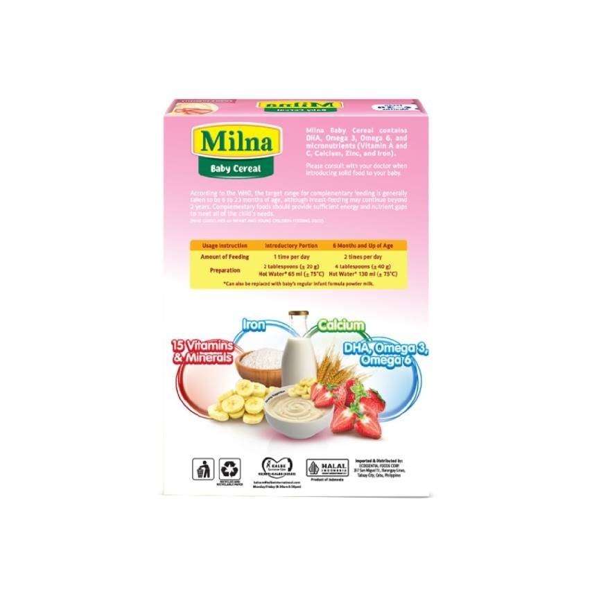 MILNA Baby Cereal 6+ Banana & Strawberry 120g image