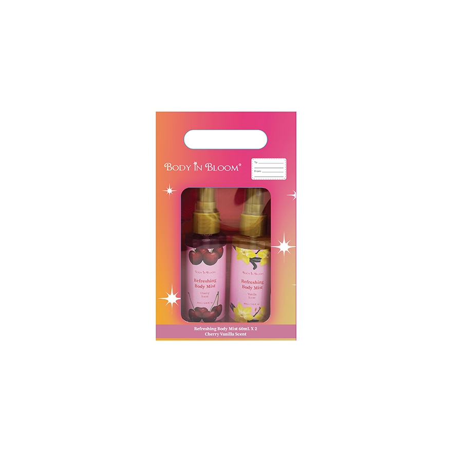 BODY IN BLOOM Refreshing Body Mist 2s Cherry Vanilla Scent Gift Set