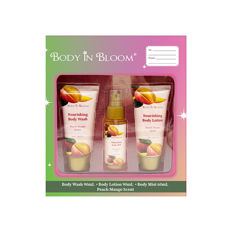 BODY IN BLOOM Body Care Peach Mango Scent 90ml x 60ml Gift Set