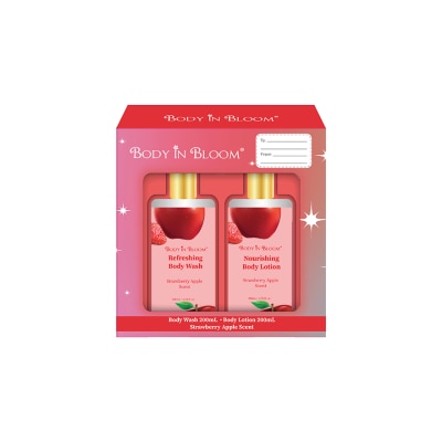 BODY IN BLOOM BODY IN BLOOM Body Wash & Lotion Strawberry Apple Scent Gift Set