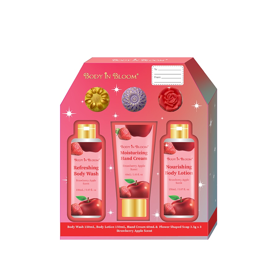 BODY IN BLOOM Body Wash Strawberry Apple Scent Gift Sets