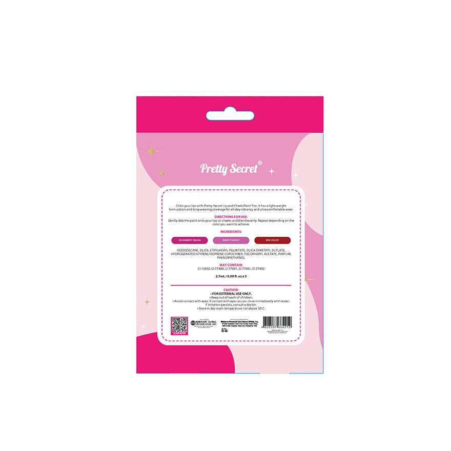 PRETTY SECRET Lip and Cheek Paint Trio Gift Set