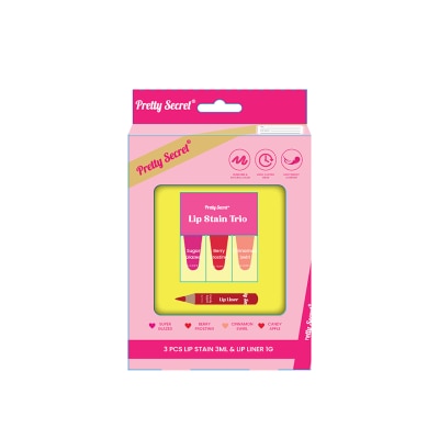 PRETTY SECRET PRETTY SECRET Lip Stain Trio with Lip Liner Gift Set