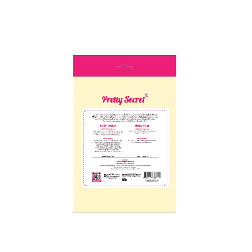 PRETTY SECRET Body Lotion x Mist Raspberry Bliss Gift Set