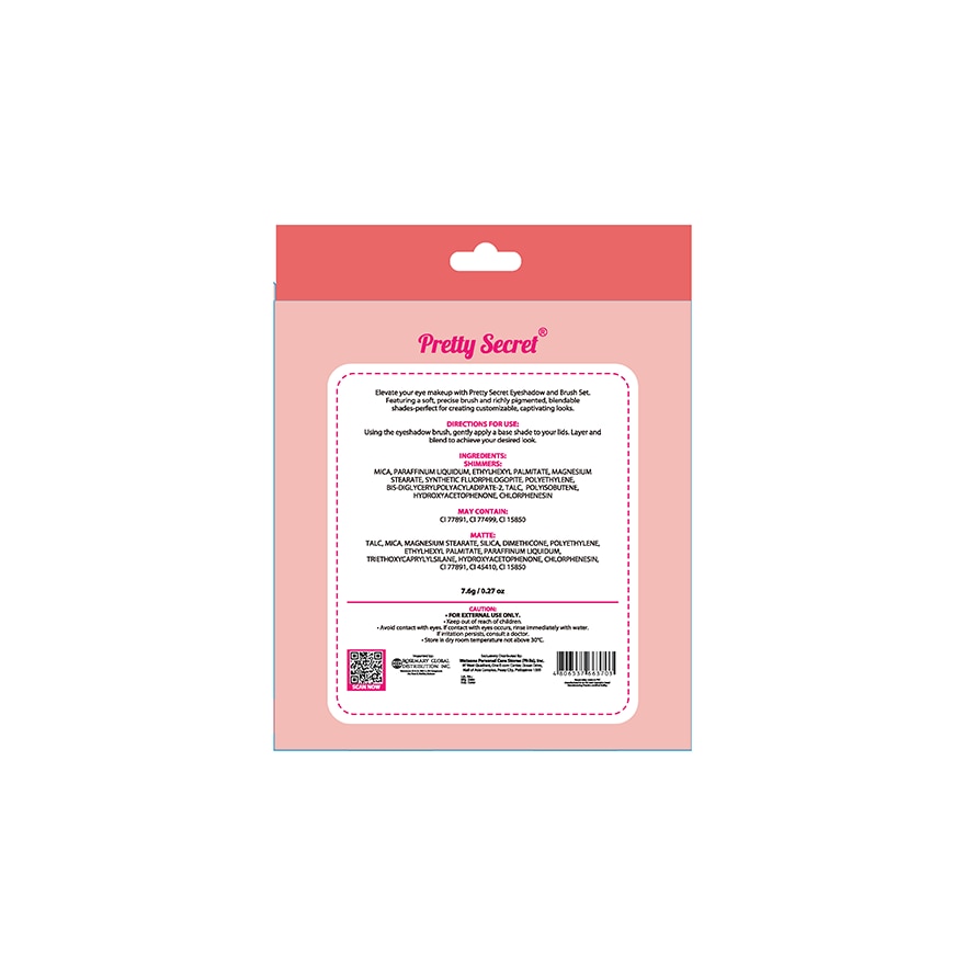 PRETTY SECRET Quad Eyeshadow & Brush Gift Set