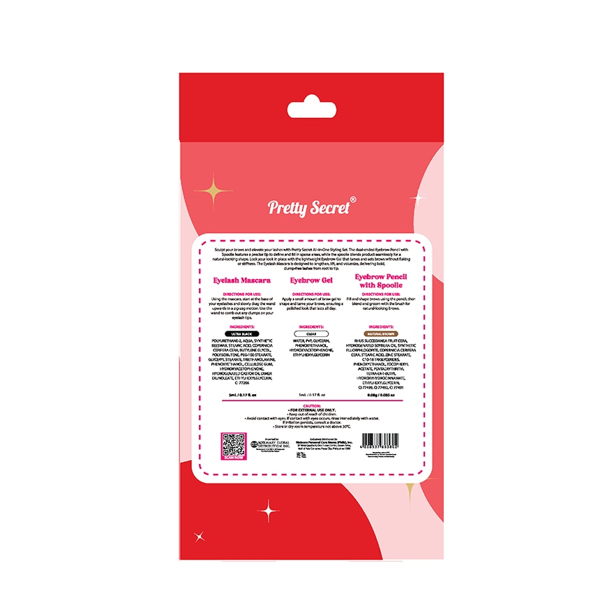 PRETTY SECRET Brow & Lash Styling Kit Gift Set
