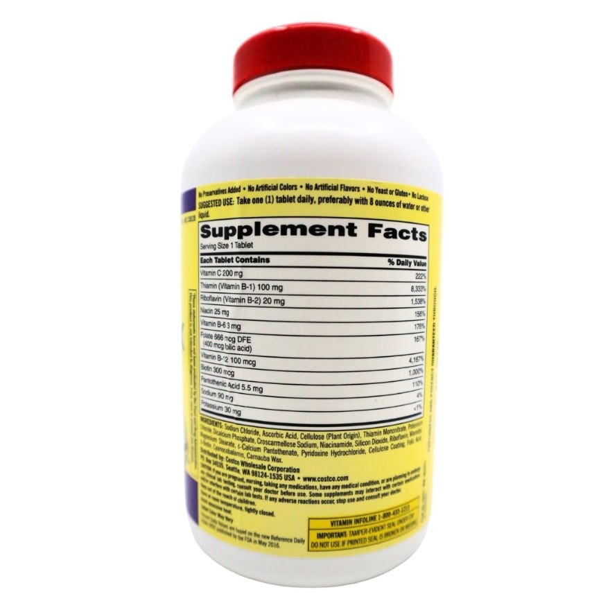 KIRKLAND Super B Complex with Electrolytes 500 Tablets