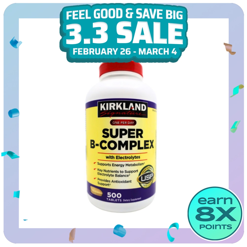 KIRKLAND Super B Complex with Electrolytes 500 Tablets