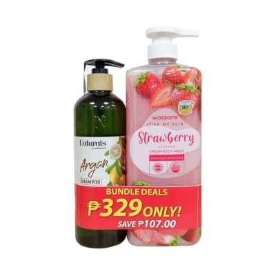 WATSONS - WATSONS Naturals Argan Shampoo with Body Wash Strawberry Bundle