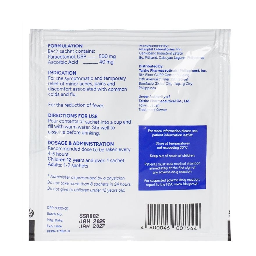 TEMPRA Boost-C 500mg/40mg Granules Lemon Flavor