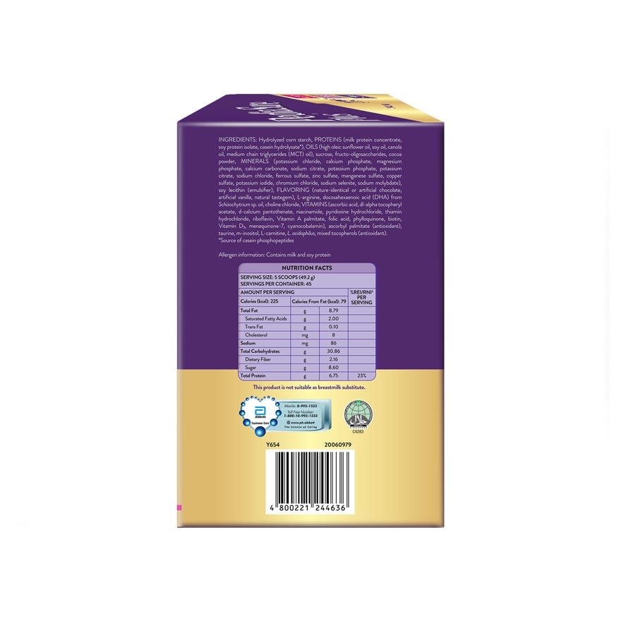 PEDIASURE Plus Powder Chocolate Flavor 3 to 10 Years Old 2.22kg