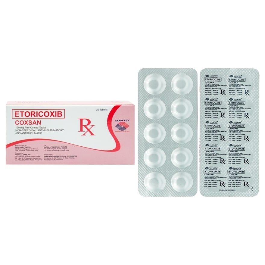 COXSAN 120mg Film Coated Tablet Sold Per Piece [PRESCRIPTION REQUIRED]