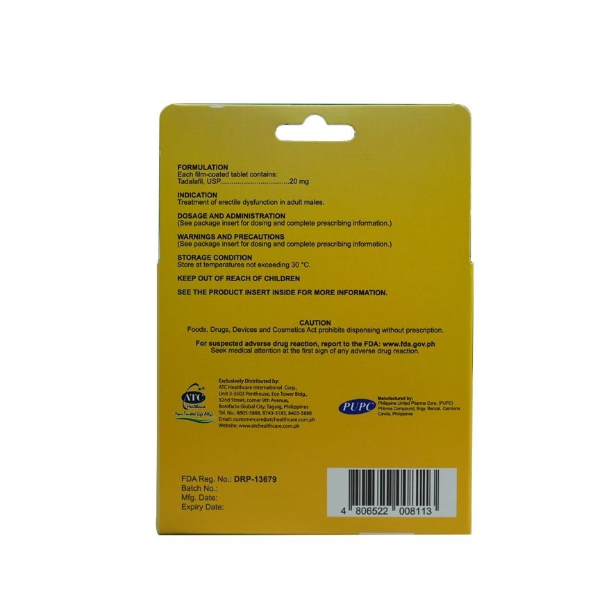 ROBUST Max Tadalafil 20mg Fil Coated Tablet [PRESCRIPTION REQUIRED]