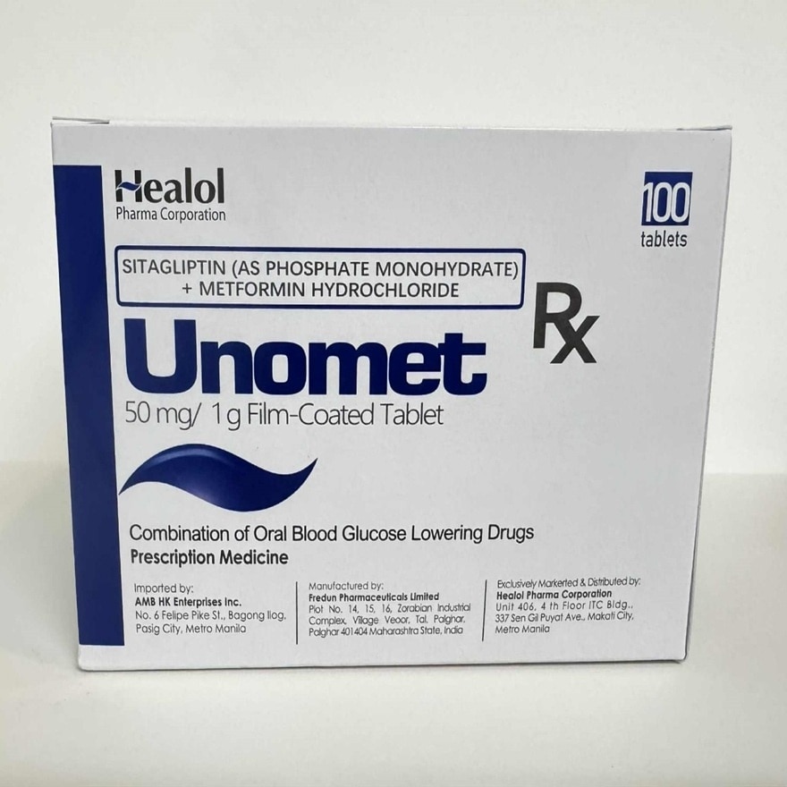 UNOMET 50mg/1g Film Coated Tablet Sold Per Piece [PRESCRIPTION REQUIRED]