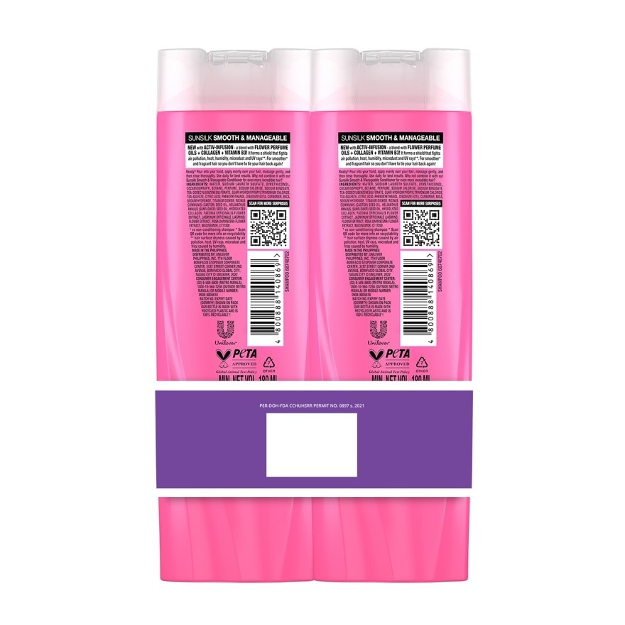 SUNSILK Smooth & Manageable Shampoo 180ml Bundle