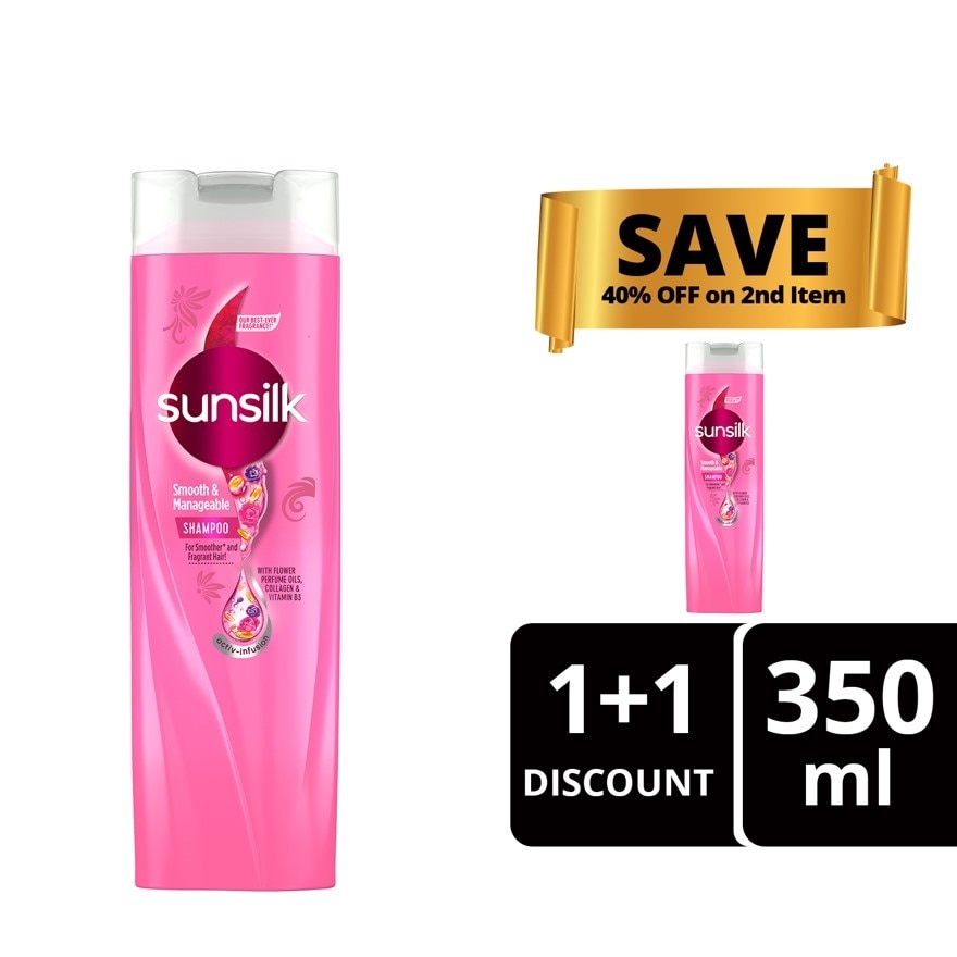 SUNSILK Shampoo Smooth & Manageable 30ml Buy 1 Get 2nd at 40% OFF